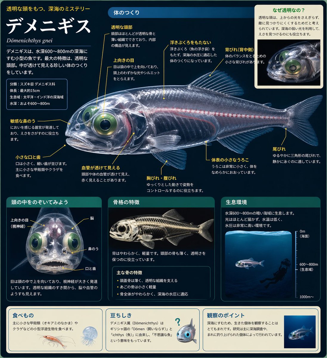 Barreleye Fish Anatomy Encyclopedia