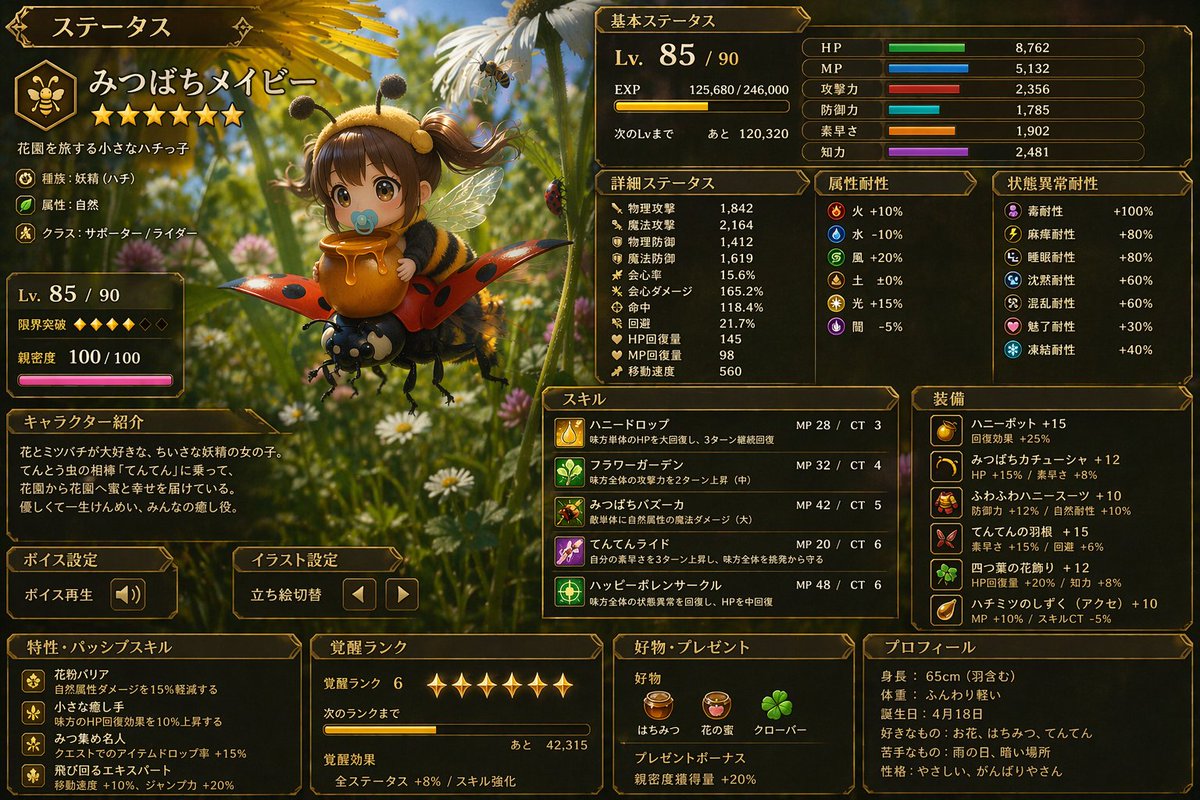 Japanese RPG Status Screen